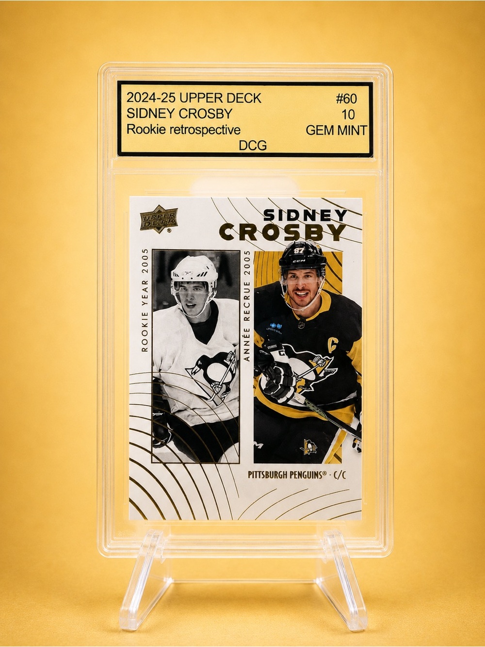 Upper Deck Sidney Crosby Rookie Retrospective Trading Card - Black & Yellow